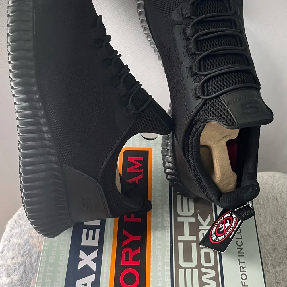 Skechers Charcoal‎ Black Slip-On Shoes